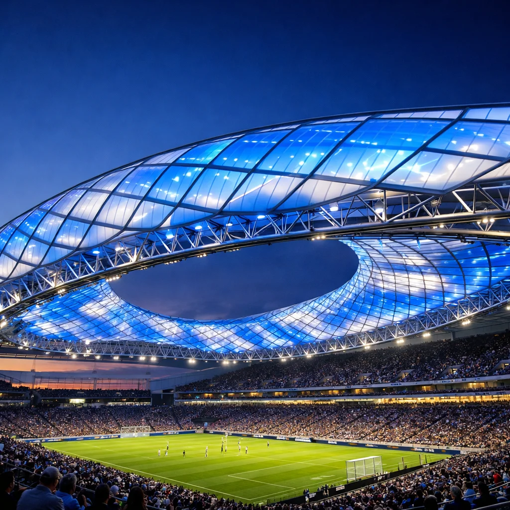 Dynamic ETFE parametric roof